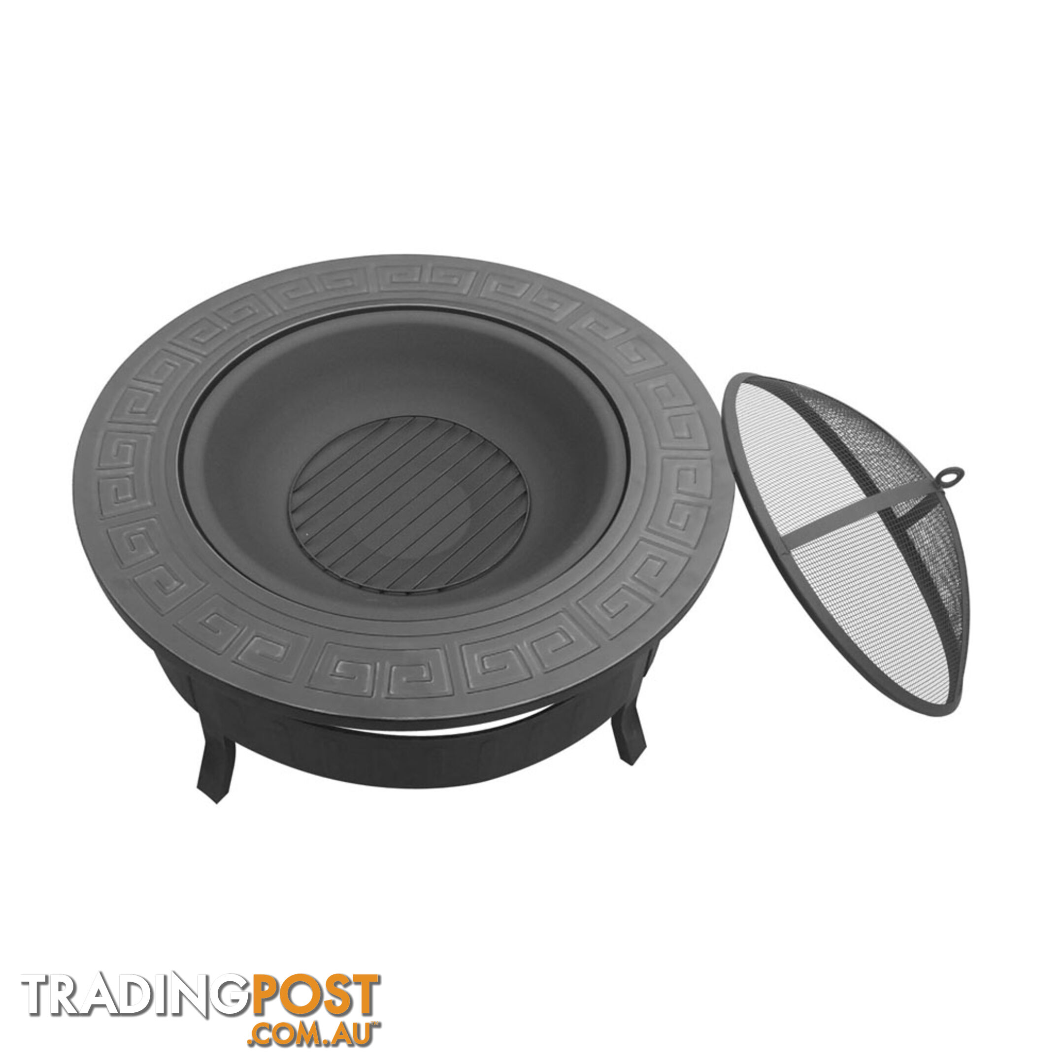 Outdoor Fire Pit BBQ Table Grill Fireplace Round