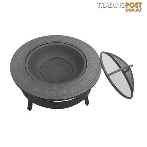 Outdoor Fire Pit BBQ Table Grill Fireplace Round