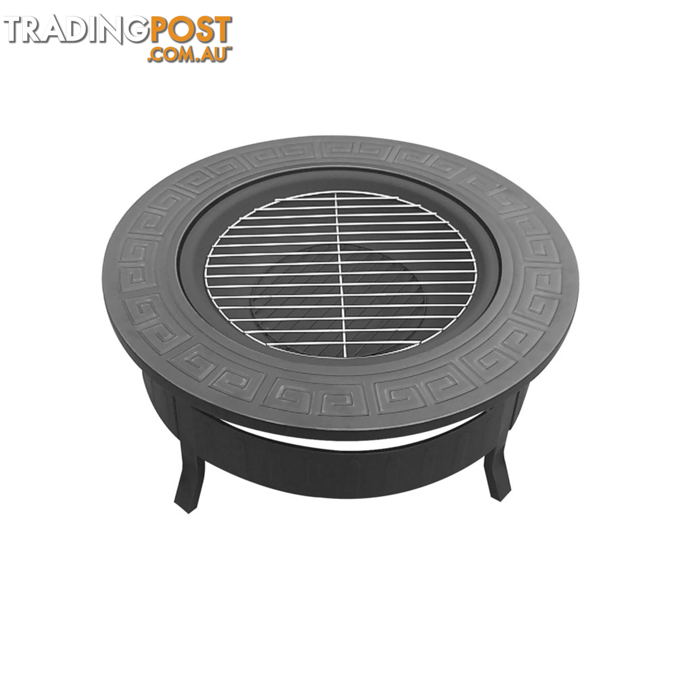 Outdoor Fire Pit BBQ Table Grill Fireplace Round