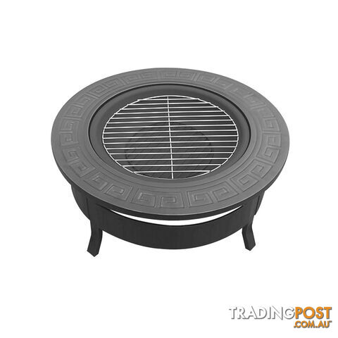 Outdoor Fire Pit BBQ Table Grill Fireplace Round