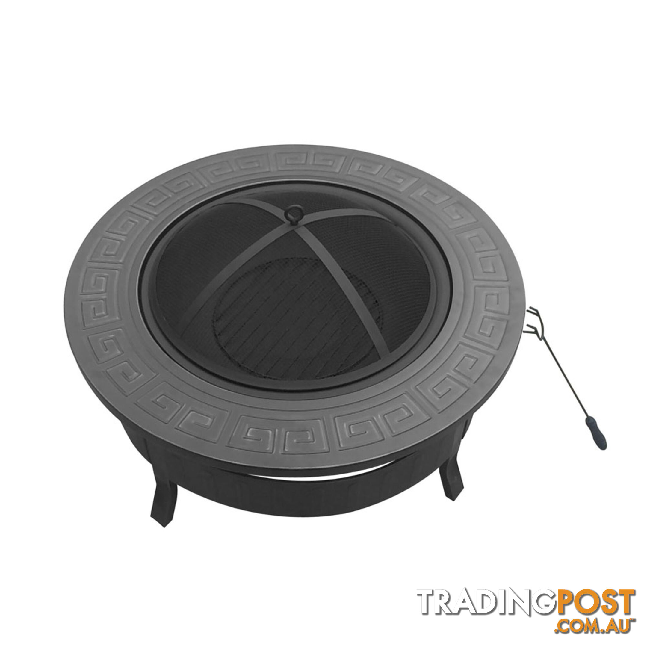 Outdoor Fire Pit BBQ Table Grill Fireplace Round