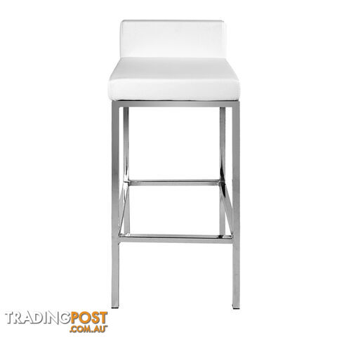 Set of 2 PU Leather Kitchen Bar Stool White - photo 5 of 9