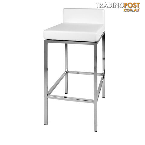 Set of 2 PU Leather Kitchen Bar Stool White - photo 4 of 9