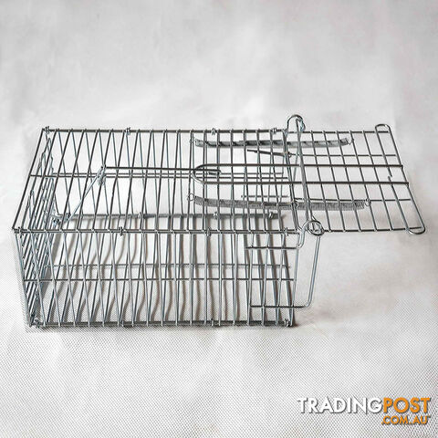 Set of 2 Humane Animal Trap Cage 23 x 15 x 10cm Silver