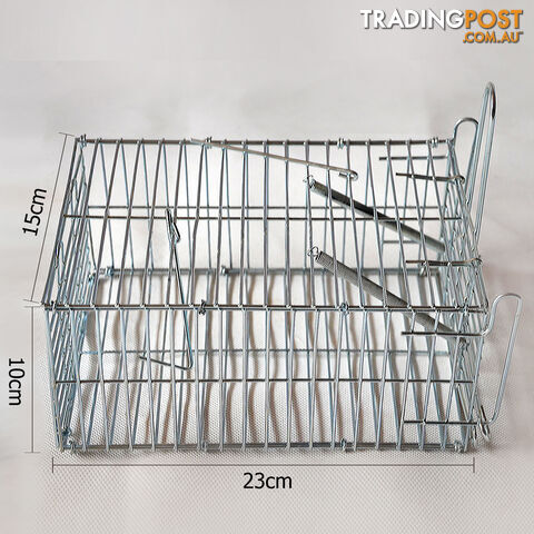 Set of 2 Humane Animal Trap Cage 23 x 15 x 10cm Silver