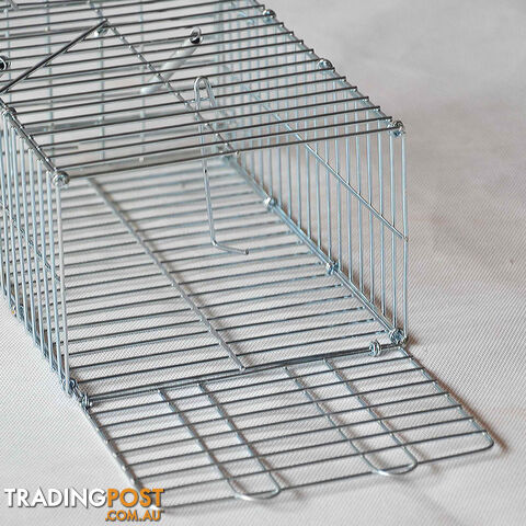 Set of 2 Humane Animal Trap Cage 23 x 15 x 10cm Silver