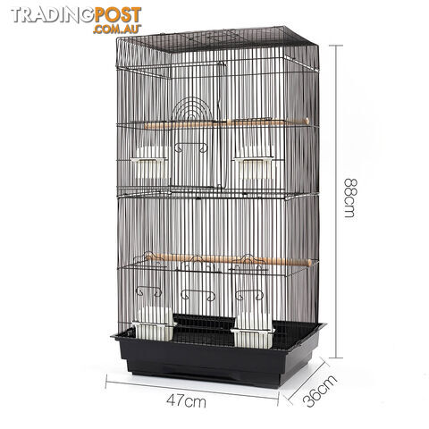 Pet Bird Cage Black Medium - 88CM