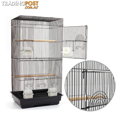 Pet Bird Cage Black Medium - 88CM