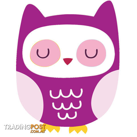 10 X Purple Owl Wall Stickers - Totally Movable