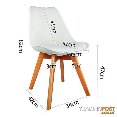 Set of 4 Dining Chair PU White