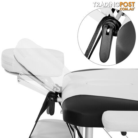 Portable Aluminium 3 Fold Massage Table Chair Bed Black White 75cm