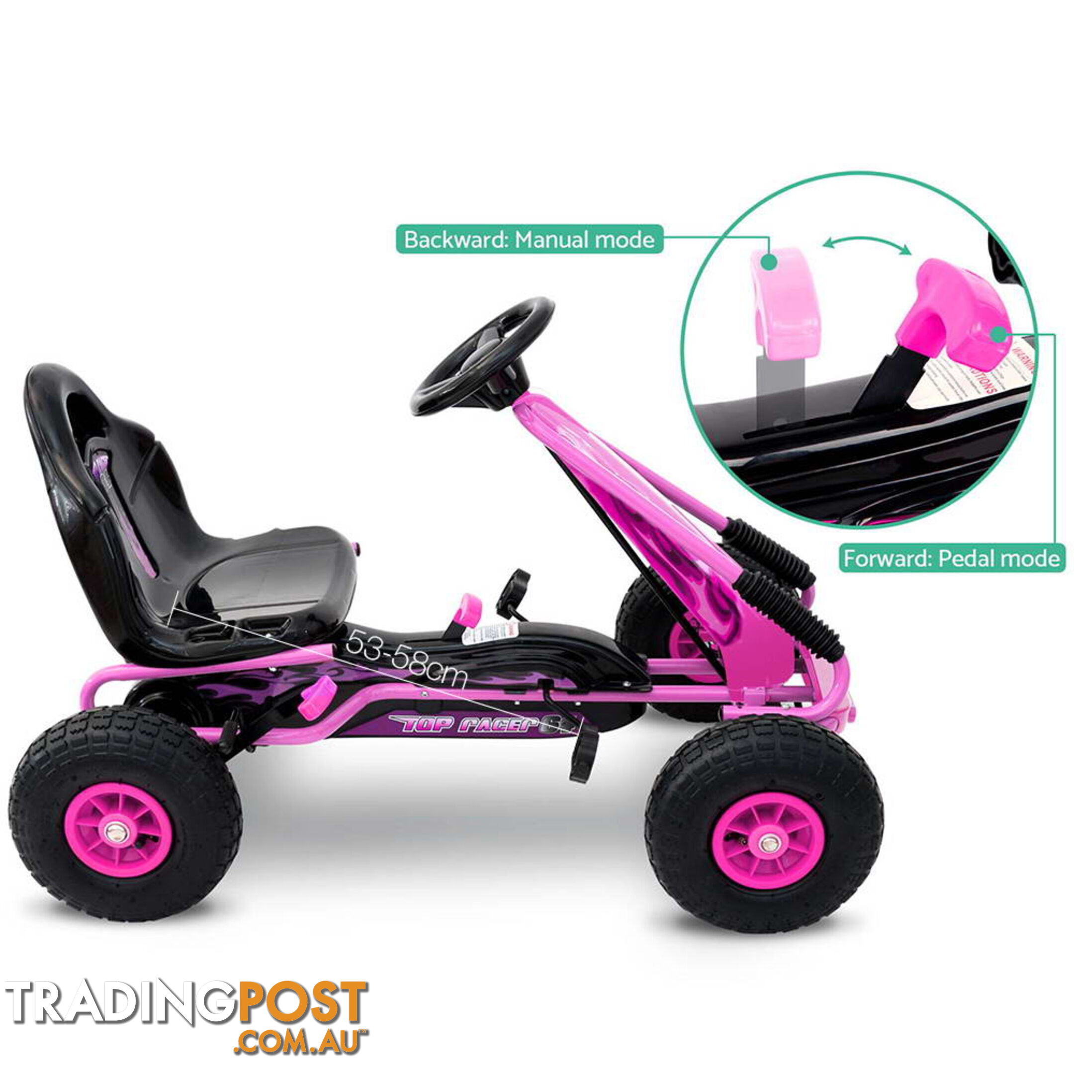Kids Pedal Go Kart - Pink