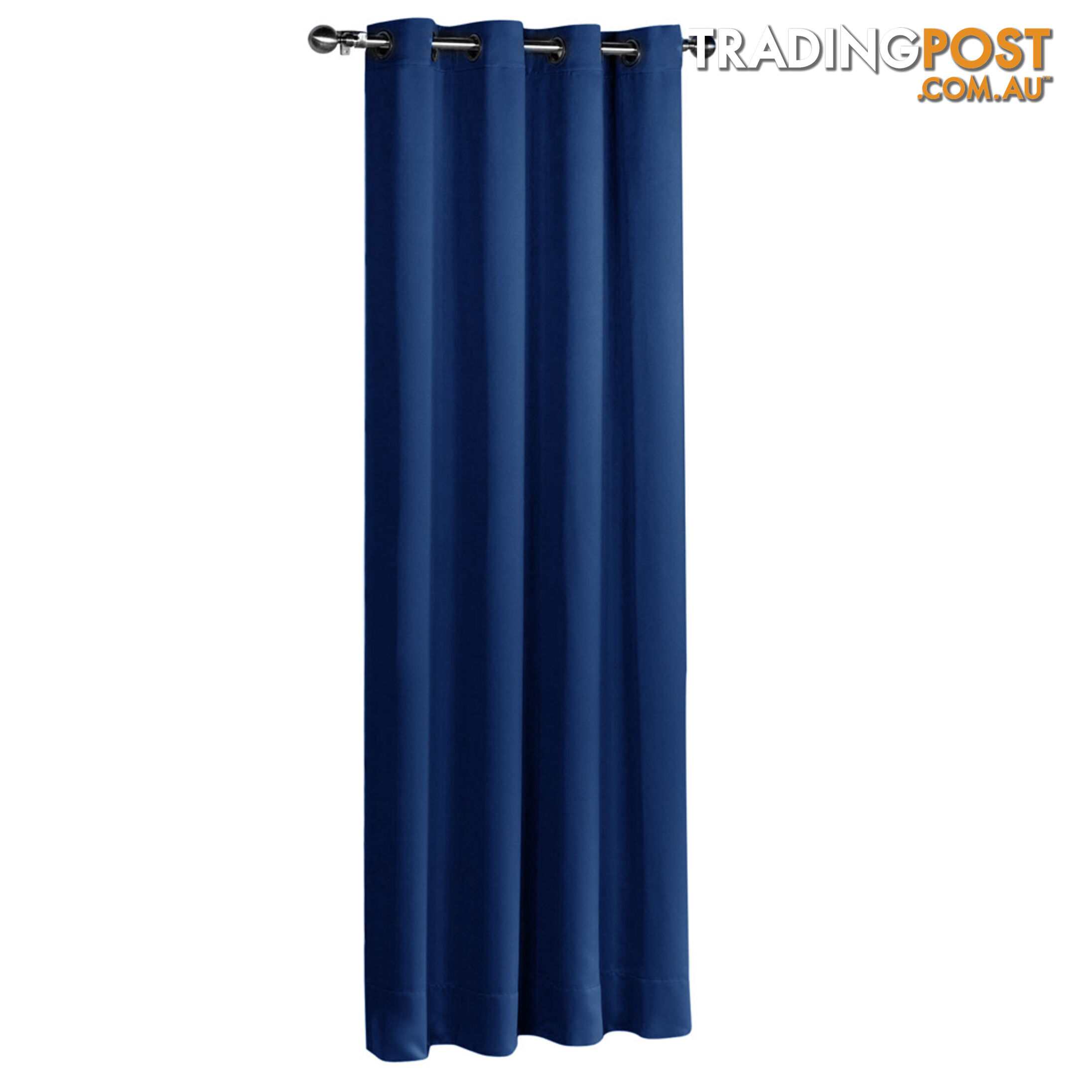 ArtQueen 3 Pass Eyelet Blockout Curtain Navy 140cm