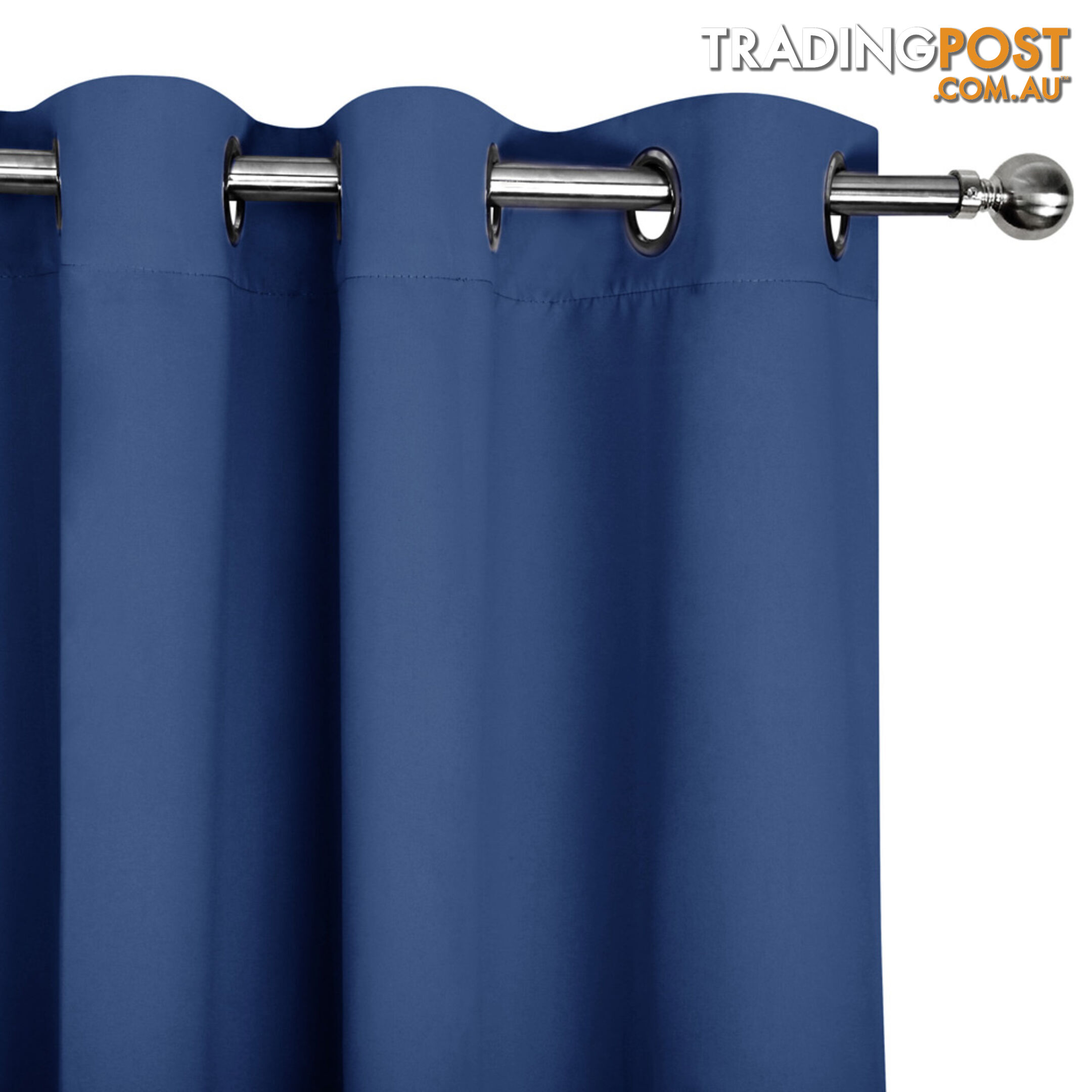 ArtQueen 3 Pass Eyelet Blockout Curtain Navy 140cm