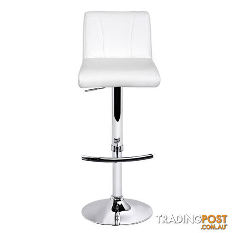 Set of 2 PU Leather Kitchen Bar Stool White - photo 3 of 5