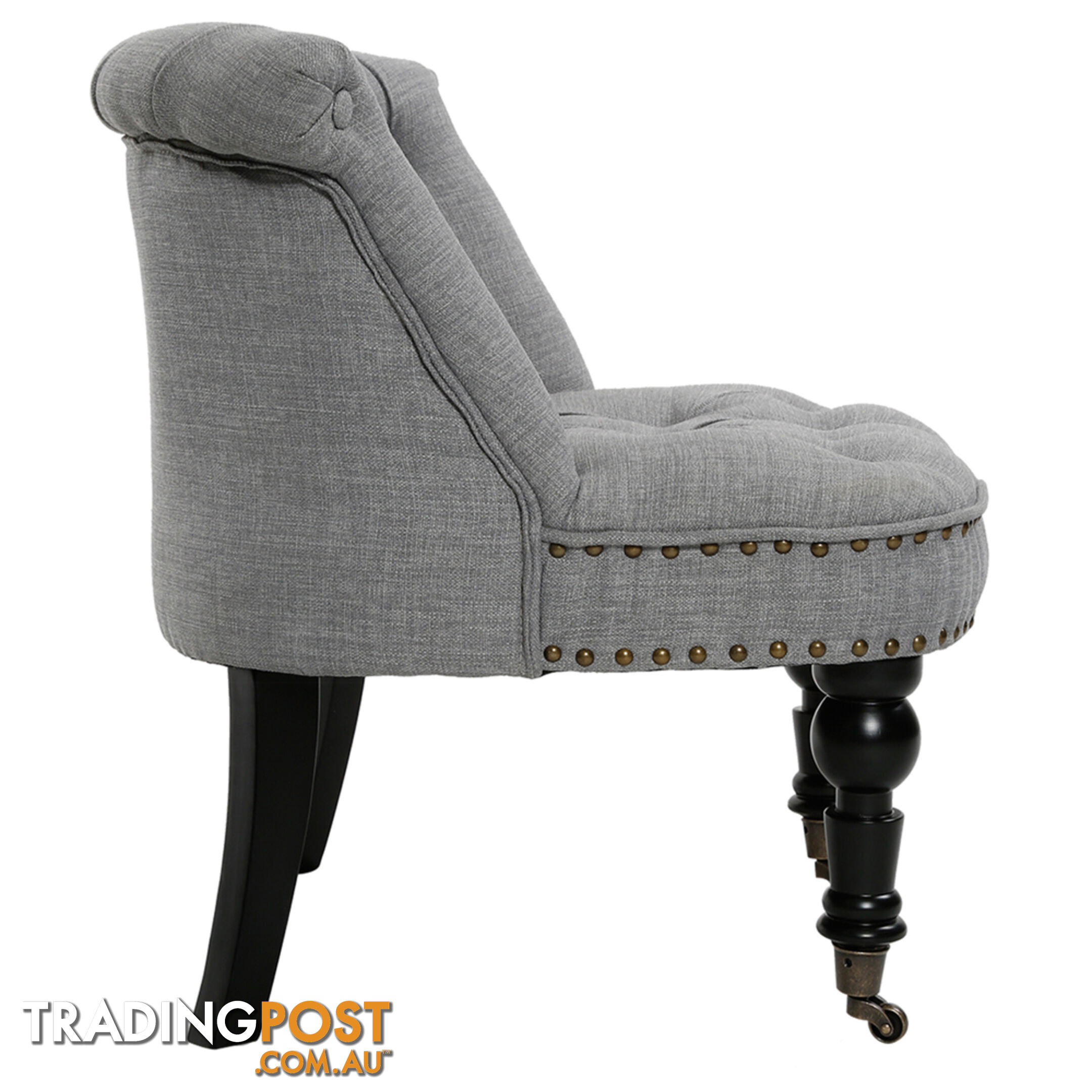 Lorraine Chair French Provincial Linen Fabric Sofa Ash Grey