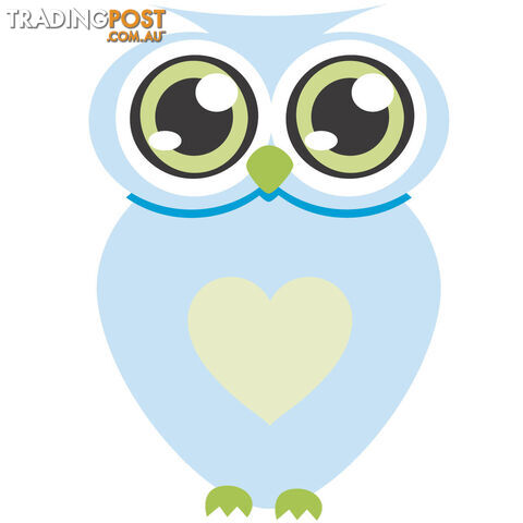Blue owl with big eyes Wall Stickers - Totally Movable