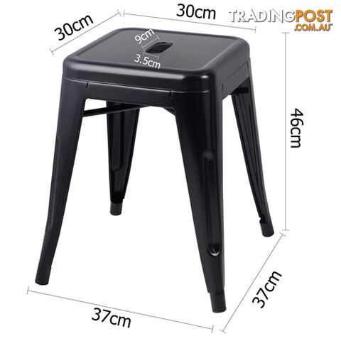 Set of 4 Replica Tolix Kitchen Bar Stool 46cm Black - photo 2 of 8