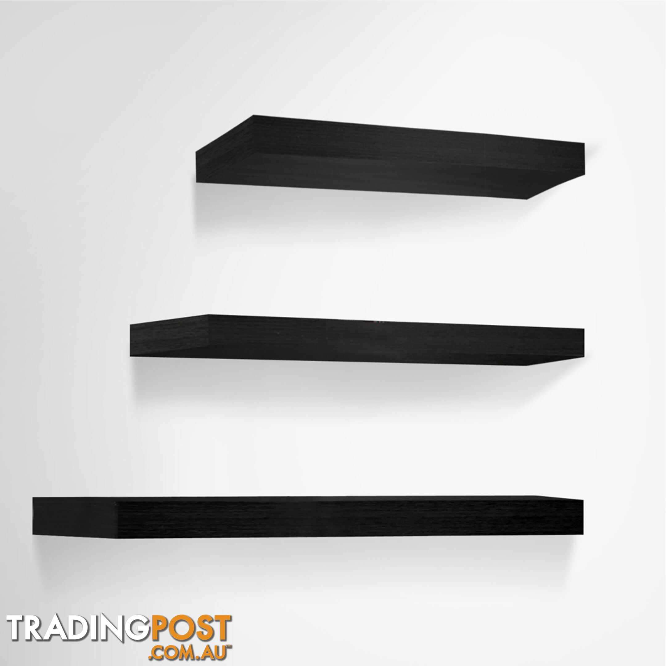 3 pcs Wall Floating Shelf Set Bookshelf Display Black