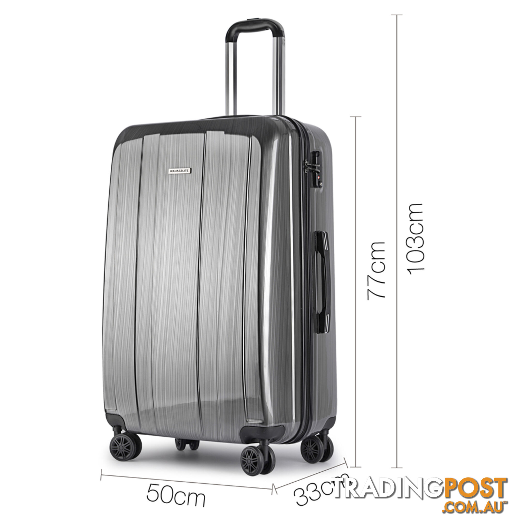 Hard Shell Travel Luggage with TSA Lock Grey