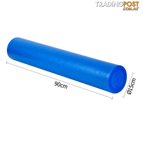 Yoga Gym Pilates EPE Stick Foam Roller Blue 90 x 15cm