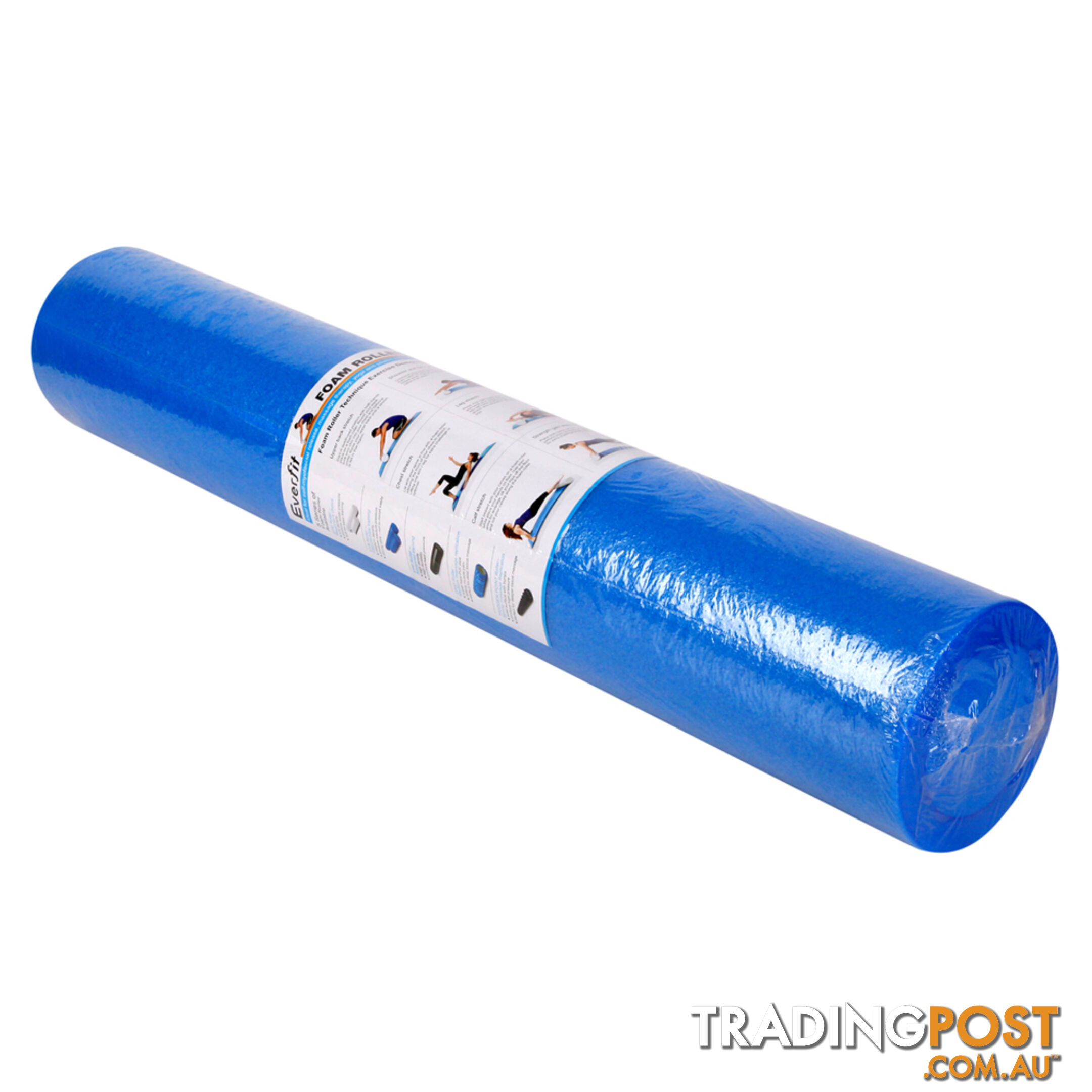 Yoga Gym Pilates EPE Stick Foam Roller Blue 90 x 15cm