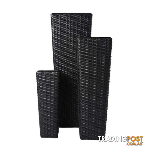 Set of 3 Rattan Wicker Planters