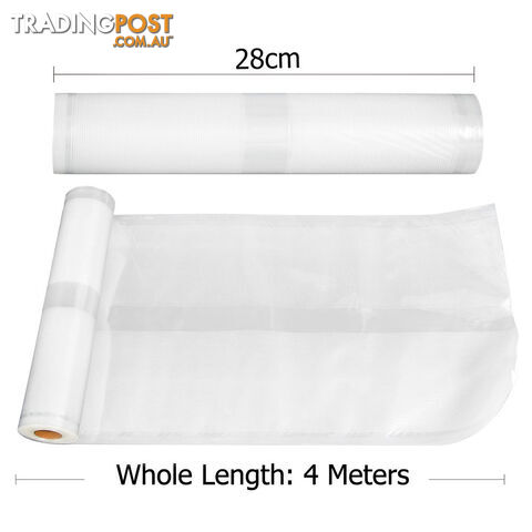 Set of 5 Vacuum Food Sealer Storage Rolls 4m x 22cm + 4m x 28cm