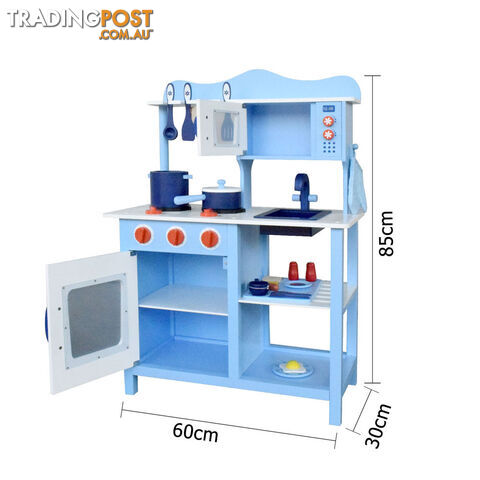 Children Wooden Kitchen Play Set Blue - photo 2 of 8