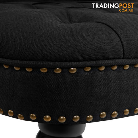 Lorraine Chair French Provincial Linen Fabric Sofa Pitch Black