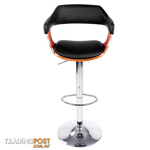 PU Leather Wooden Kitchen Bar Stool Black