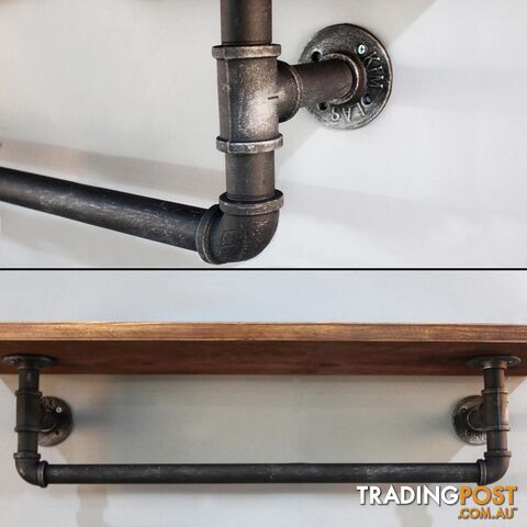Rustic Industrial DIY Floating Pipe Shelf - photo 4 of 5