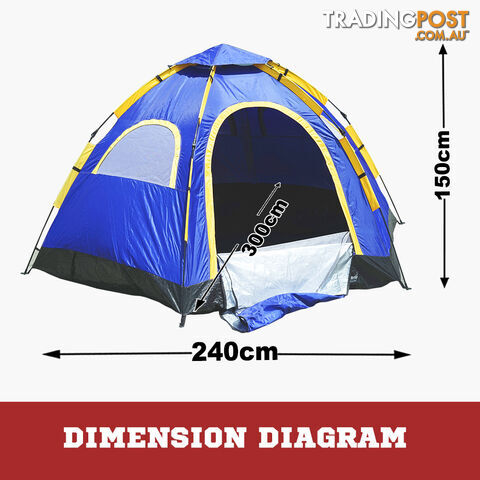 Seconds Up! 6 Person Camping Tent Hiking Fishing Waterproof Instant POP UP