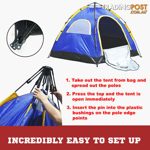 Seconds Up! 6 Person Camping Tent Hiking Fishing Waterproof Instant POP UP