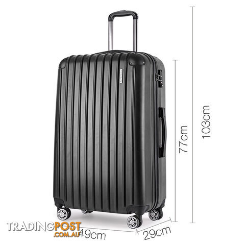 Set of 3 Hard Shell Travel Luggage with TSA Lock - Black