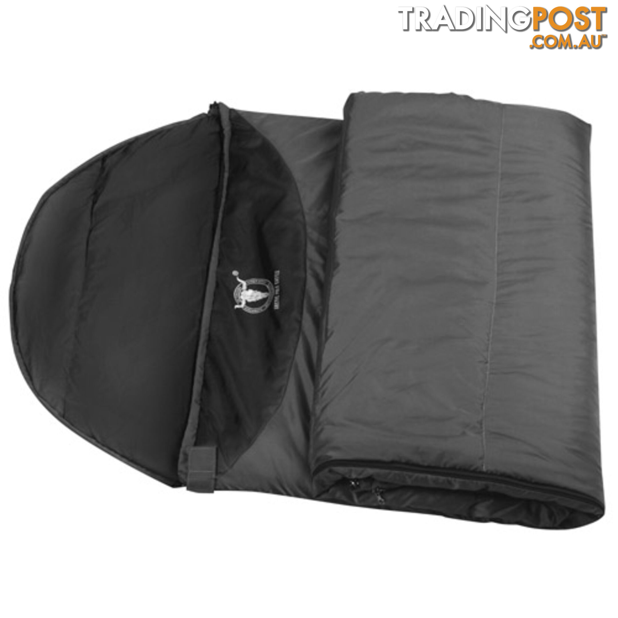 Single Camping Envelope Sleeping Bag Grey Black