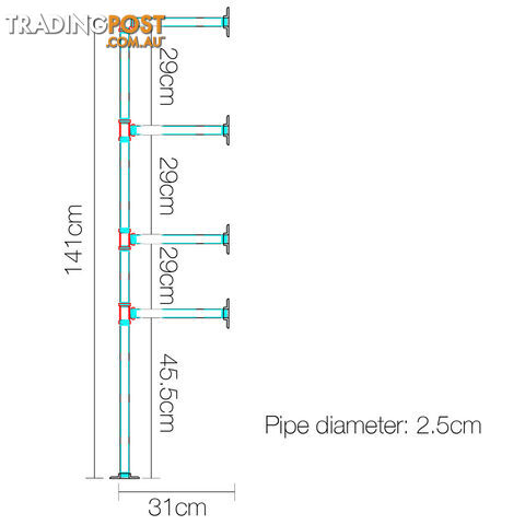 Wall Mount Pipe Bracket Shelf _ 141 CM