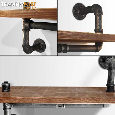 Rustic Industrial DIY Floating Pipe Shelf - photo 5 of 6