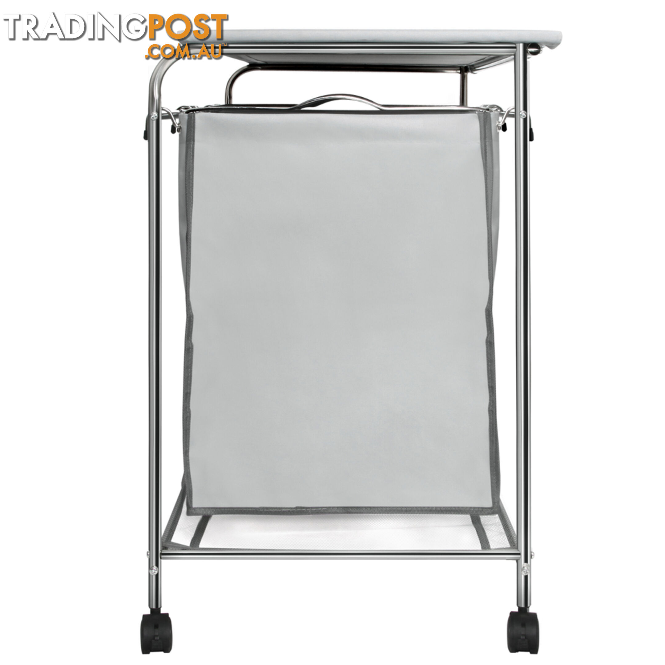 3 Compartment Laundry Cart Basket Trolley w/ Iron Board