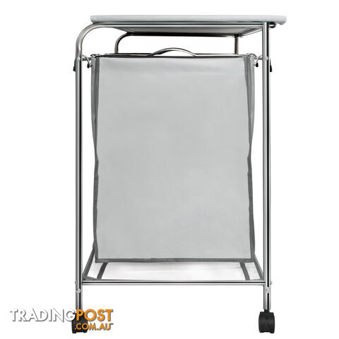 3 Compartment Laundry Cart Basket Trolley w/ Iron Board