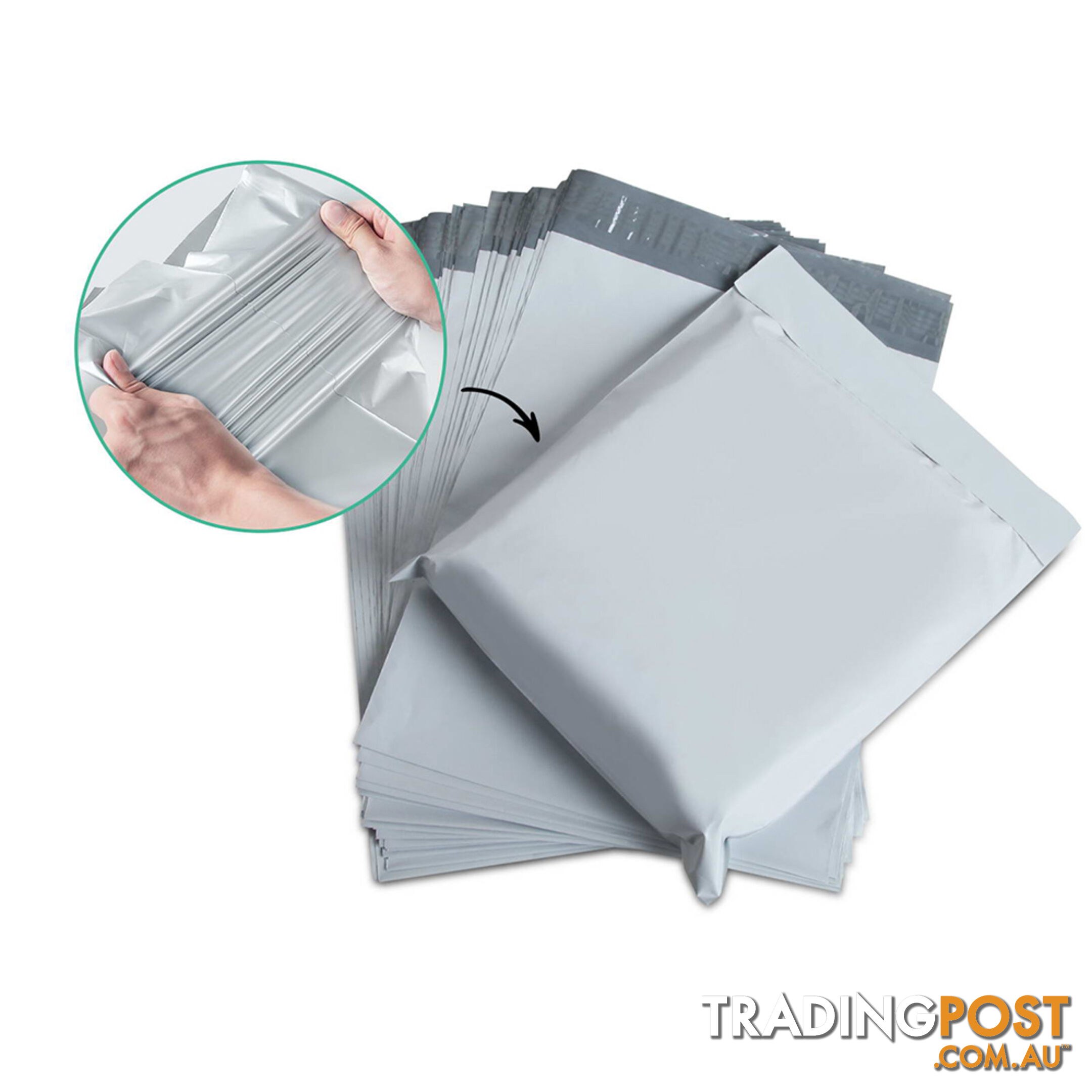 Set of 200 Poly Mailer Bags - 350 x 480mm