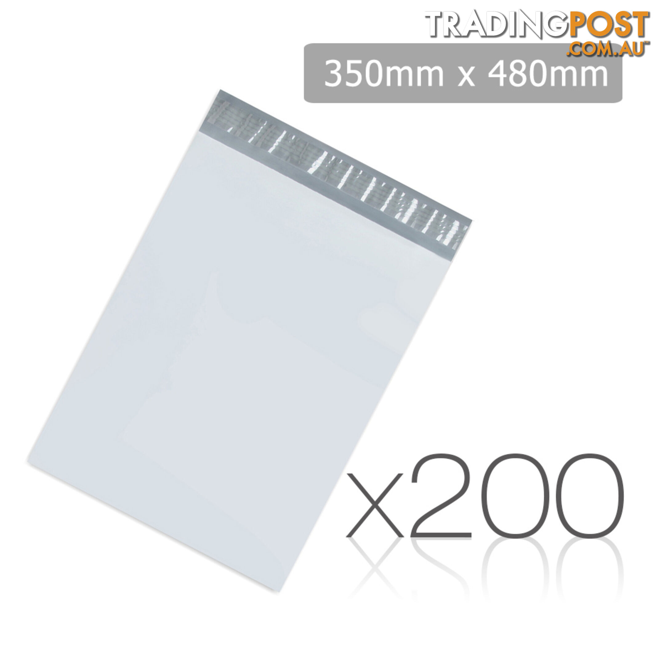 Set of 200 Poly Mailer Bags - 350 x 480mm