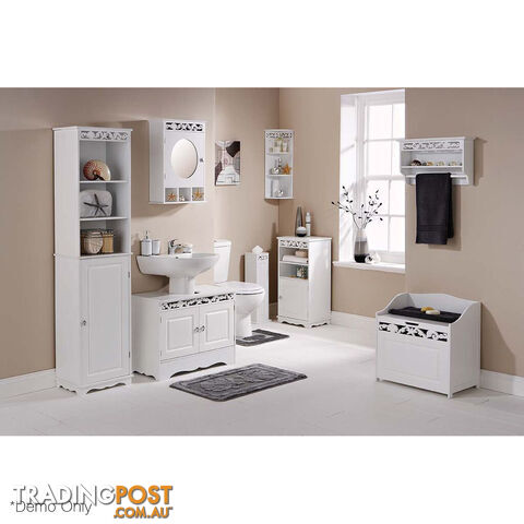 Coastal Towel Rail with Shelf in WHITE - photo 2 of 2
