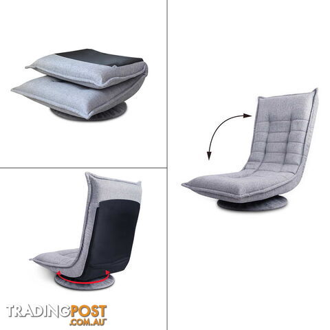 Swivel Foldable Floor Chair - Grey