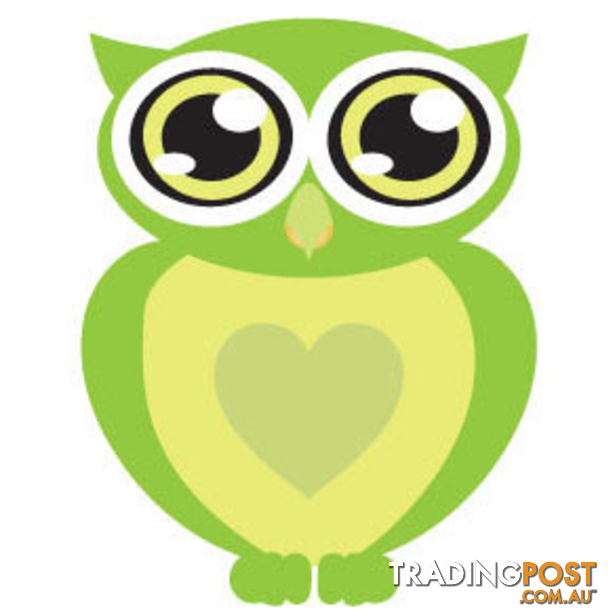 Green owl with big eyes Wall Sticker - Totally Movable