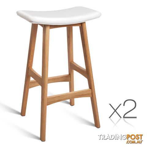 Set of 2 High Seat Barstools White