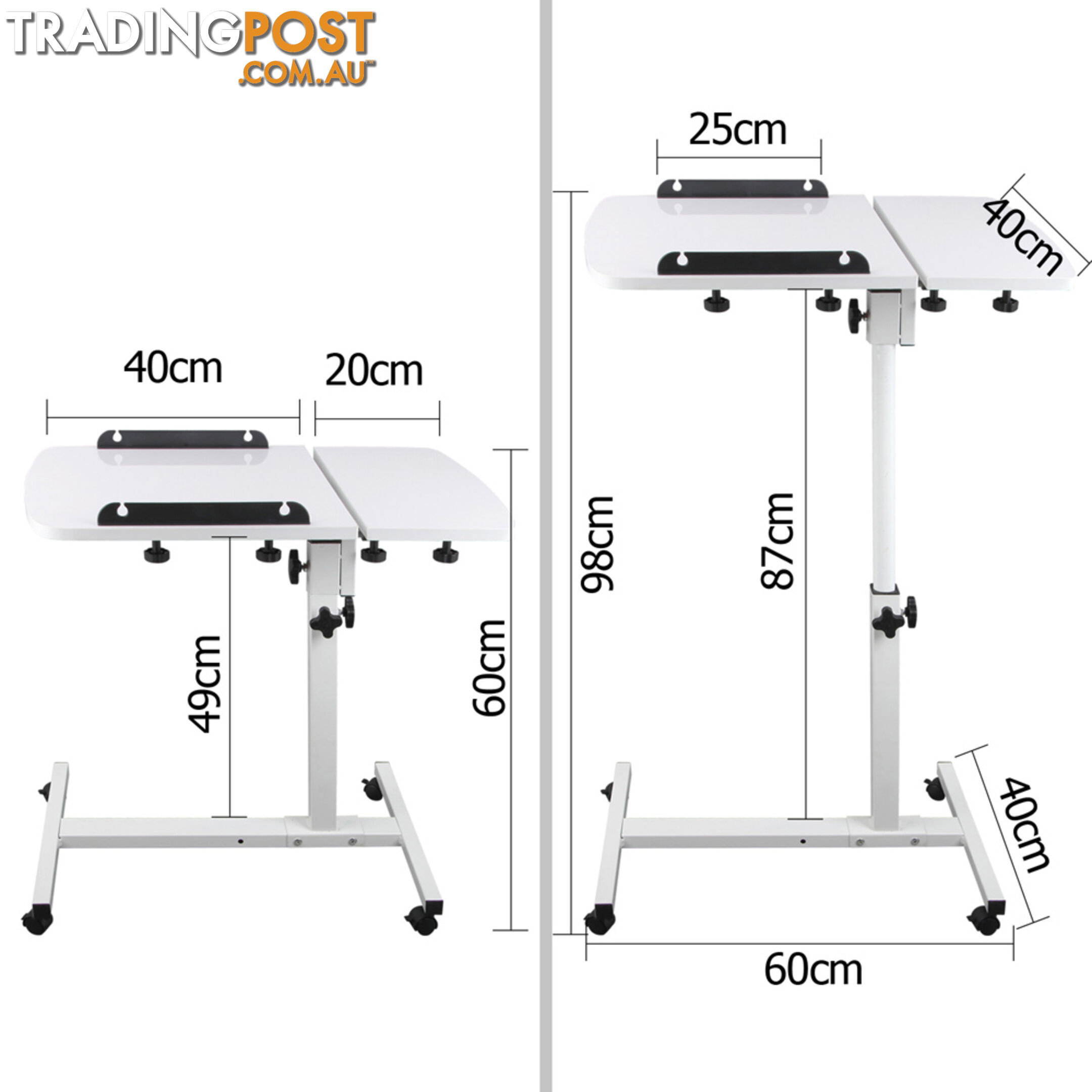 Rotating Mobile Laptop Adjustable Desk White