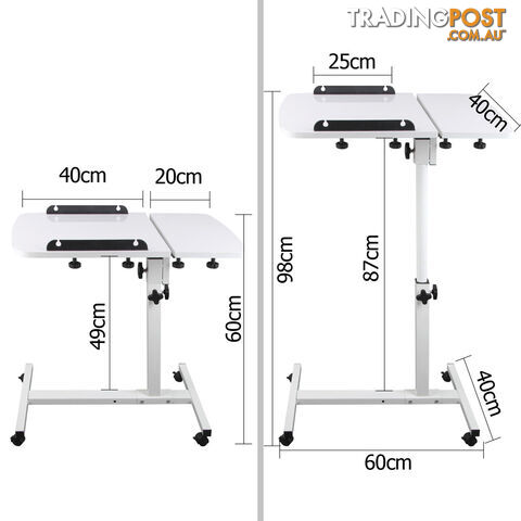 Rotating Mobile Laptop Adjustable Desk White