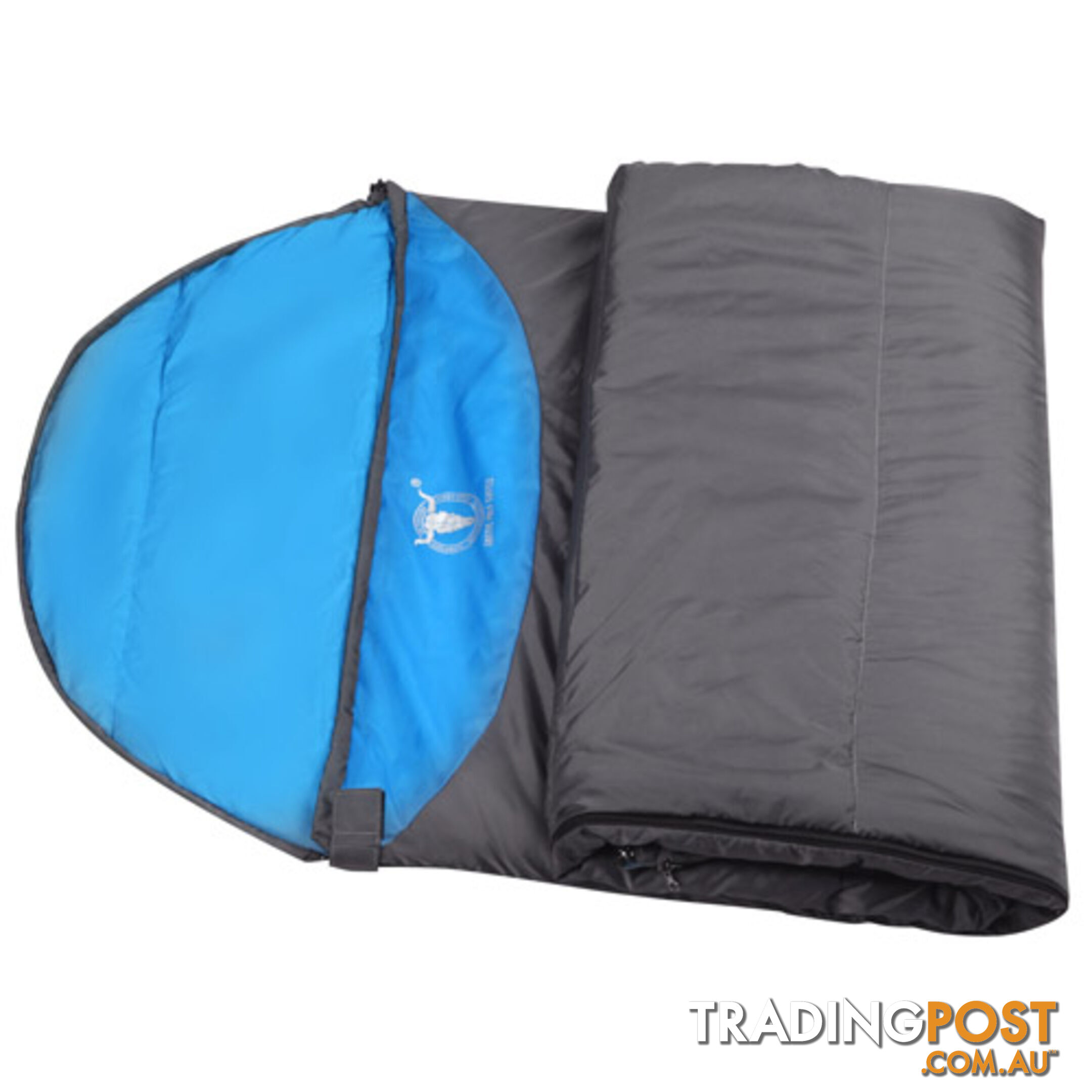 Single Camping Envelope Sleeping Bag Blue Grey