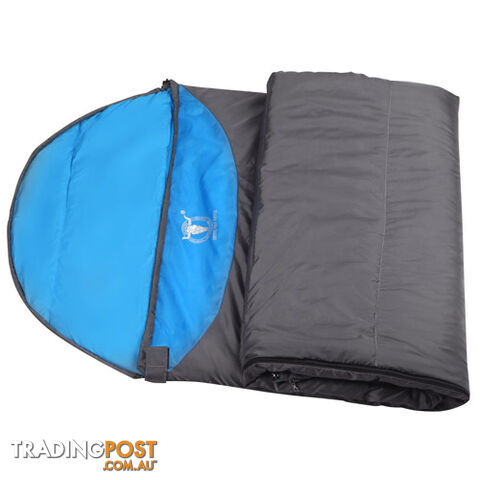 Single Camping Envelope Sleeping Bag Blue Grey